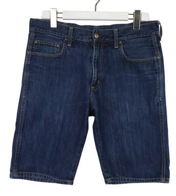 CARHARTT Western Bermuda Shorts Herren W30 Zip Fly Logo Blau Denim