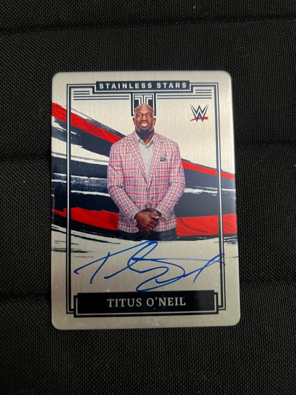 2022 Panini Impeccable WWE Titus O'Neil Stainless Stars Auto Autograph #29 /99