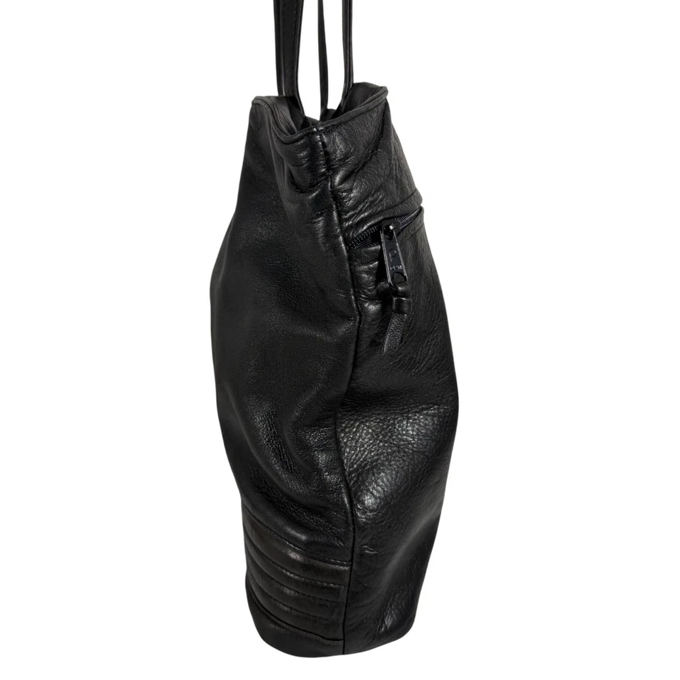 Bolso de Hombro Bolso de Mano Vintage ETIENNE AIGNER Cuero Negro Triple Compartimentos Defecto Foto 3 de 4