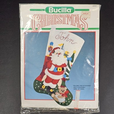 Bucilla ''Filling the Stocking'' 18'' Felt Christmas Stocking Hand Embroidery Kit