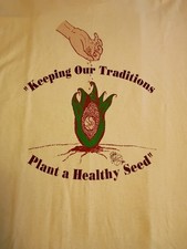 Vtg 1988 Plant a Seed Graphic Pro Life T-Shirt Beige XL