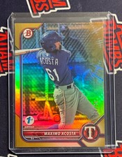 2022 Bowman 1st Edition Maximo Acosta Gold Foil /50 BPPF-113 Rangers 1st Edition