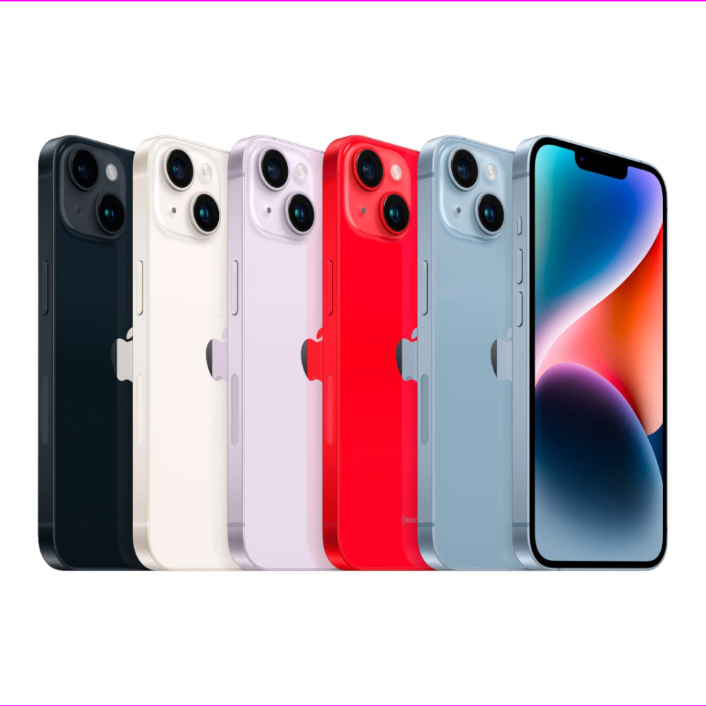 Apple iPhone 14 128GB 5G - Colors: Midnight, Starlight, (PRODUCT)RED, Blue