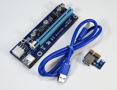 Mining PCI-E Riser VER006C PCI-E 1x to 16x USB Riser Card Adapter PCE164P-N03