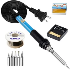 60W Soldering Iron Kit Digital Electric Welding Gun Tools Solder Wire Flux Paste