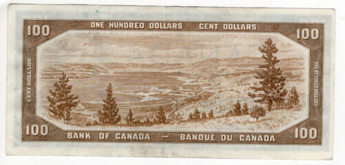 Bank of Canada 1954 $100 Dollars Beattie-Coyne A/J Prefix VF+ - Bild 2 von 2