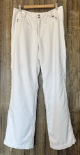 VTG Nils Women's Ski Pants Snowboard White Thermore Fabric Zipper Pockets Sz 10