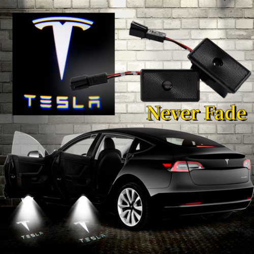 For Tesla Model 3 Y S X LED Puddle Lights Car Logo Projector Door Accessories - Imagen 1 de 11