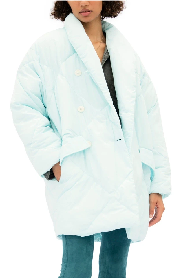 Free People Ella Puffer Ocean Blue Size  Medium Oversize  - Image 3 of 4