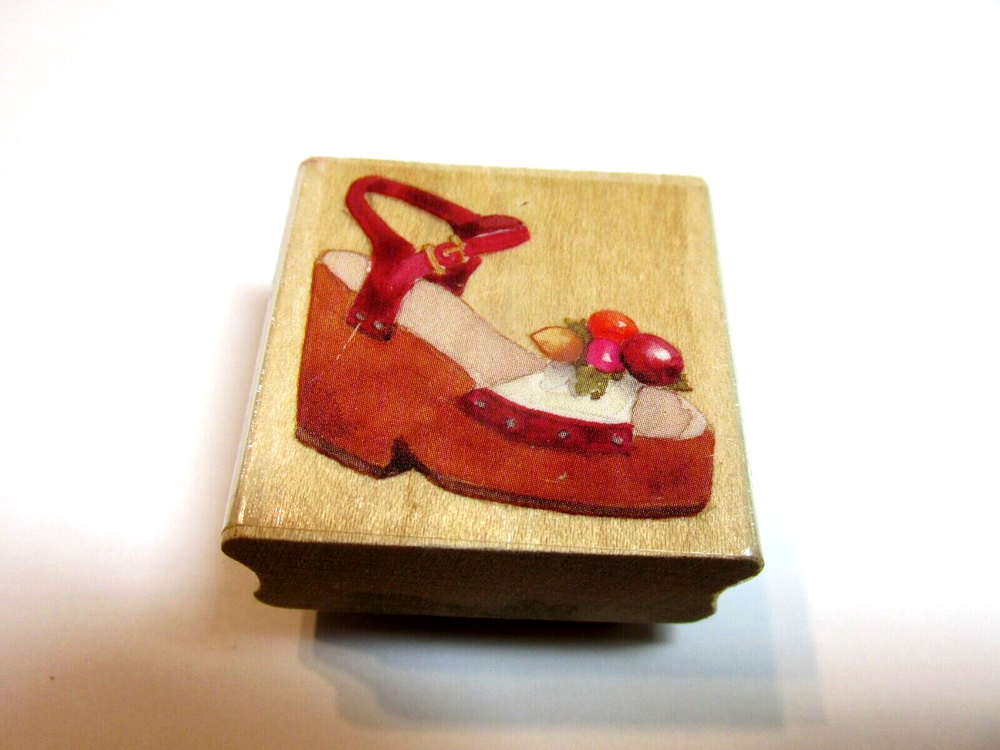 Susan Branch Wedge Sandal w Flower Rubber Stamp Platform Shoe All Night Media