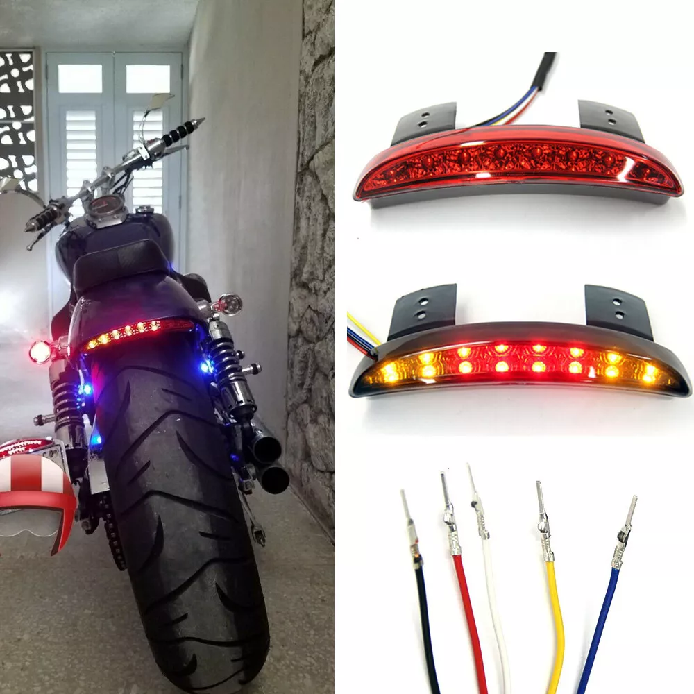 Motorcycle Fender Red LED Brake Stop Tail Lights For Bobber