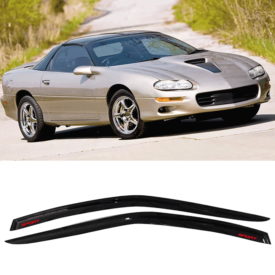 Fit 93-02 Chevy Camaro Pontiac Firebird Window Visor Smoke Shade Guards w/ Sport Foto 2 de 4