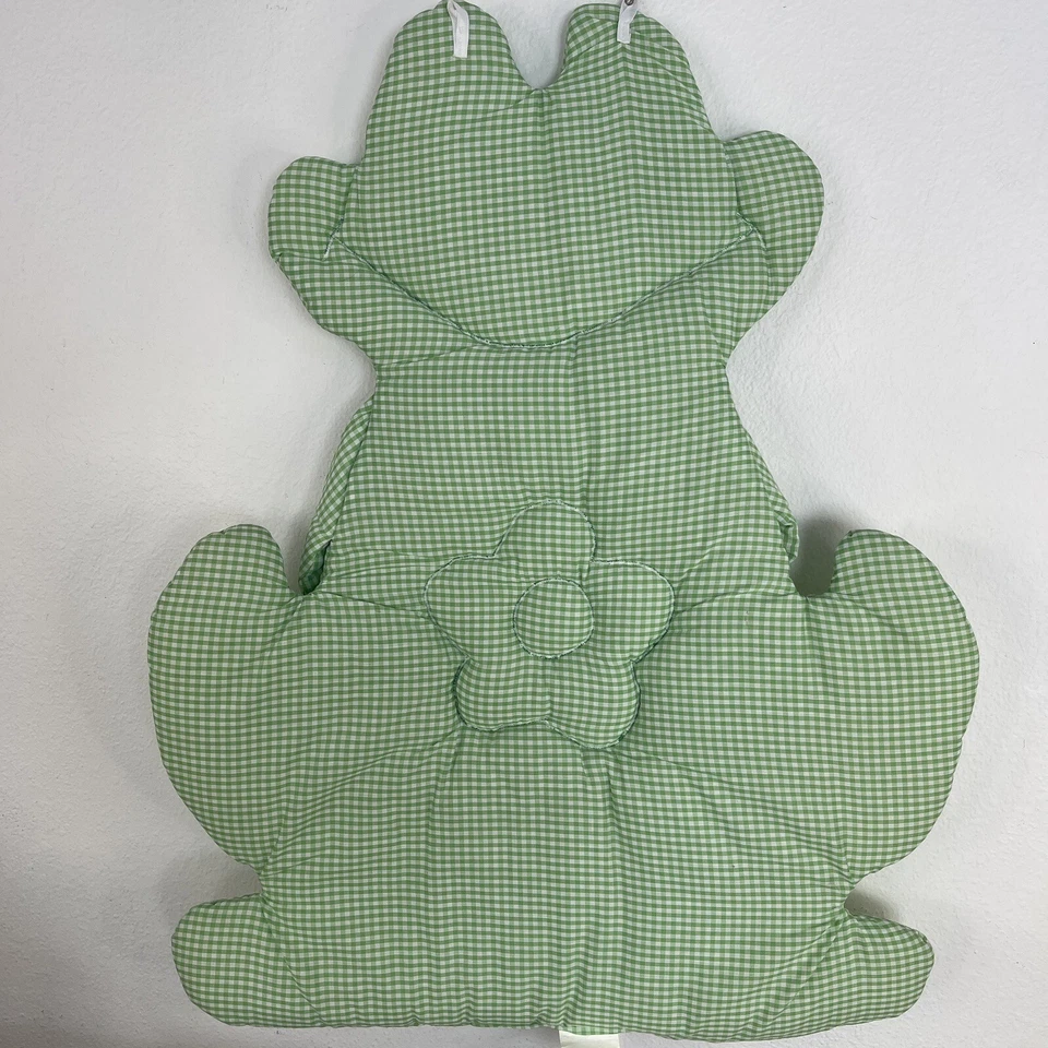 Decoração de parede Noel Joanna NoJo sapo berçário verde macio Gingham RARO VINTAGE grande 34"" - Imagem 2 de 4