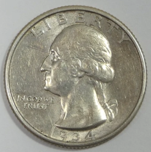 1934 Washington Quarter ALMOST UNCIRCULATED Silver 25c