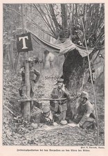 Avamposto Stazione Telefonica da Campo nell'Aisne - WW1 Militare - 1915 ~11x15cm