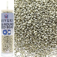 Miyuki Round Seed Beads Size 15/0 8.2 Grams Duracoat Galvanized Silver 15-4201