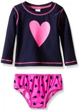 Osh Kosh B'gosh Infant Girls 2pc L/S Rashguard Swim Set Size 3M 6M 9M 18M 24M