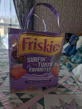 Medium Reusable Shopping Lavender Tote Gift Bag Handmade From Cat Food Feed Bag