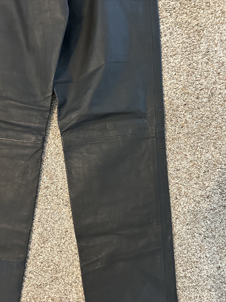 NWT!! Black Leather Pants Bootcut Urban Concept Bogattica Made in
