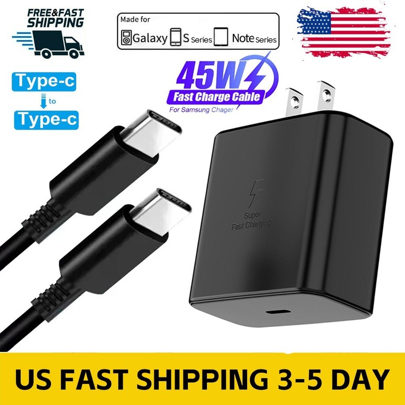 45W Type USB-C Super Fast Wall Charger+ 6ft Cable for Samsung Galaxy S21 S22 S23