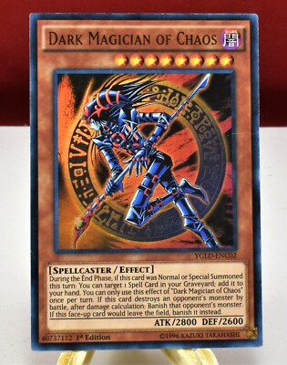 YuGiOh Dark Magician of Chaos GOLD 1st Edition Ultra Rare YGLD