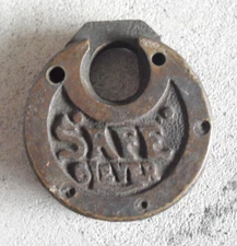 Unique Antique 1880s Safe 6 Lever Padlock No Key Look