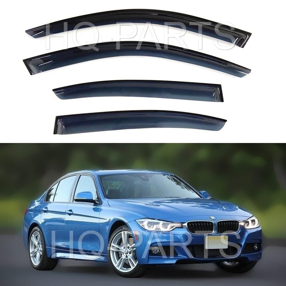For 12-18 BMW F30 4D Sedan Smoke Tint Window Visor Sun Wind Rain