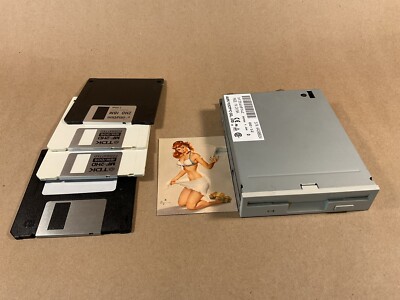 Alps Electric Co. Floppy Drive - Vintage Computer Hardware - Plus 4 Floppy Disks
