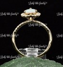 14k Solid Yellow Gold   Natural Australian Opal Natural Diamond Ring heart opal — photo 6