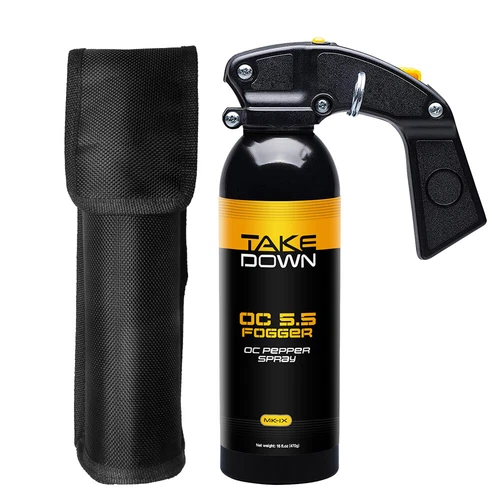Take Down Pepper Spray w/ Holster OC S.S Fogger 16oz 30ft