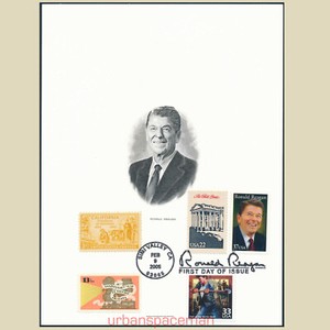BEP Souvenir Card PV-039 Ronald Reagan 3897 FDoI combo 997 1727 2219e 3190k FDC