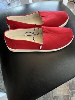 Tom s Alpargata Red Slip-on Comfort Shoes!!(Euro Size 37) See Description 
