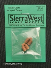 Sierra West Scale Models: Small Crate on Top of Drums #9256 NEW - Fine Miniature