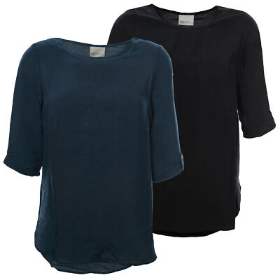 Vero Moda Boca BluseTunika Shirt Blusenshirt Damen Viskose 3/4 Arm Dunkelblau XS