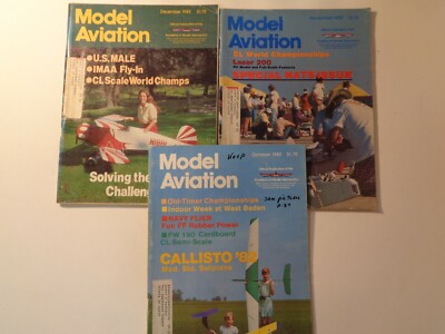 Lot of 3 Model Aviation Magazines, airplanes, 1982, October, November, December