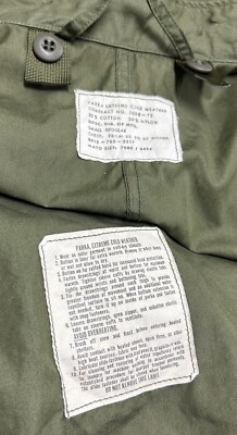 GENUINE US ARMY VIETNAM M-1965 M65 FISHTAIL PARKA MANS 1973
