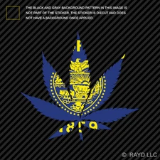 Oregon Flag Weed Marijuana Leaf Sticker Self Adhesive 420 hemp