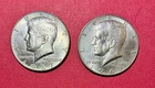 2 Kennedy Half Dollars 40% Silver - Both 1967