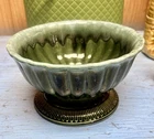 Green Drip HULL USA ART POTTERY  Planter Vase Bowl B19 Mid Century Modern