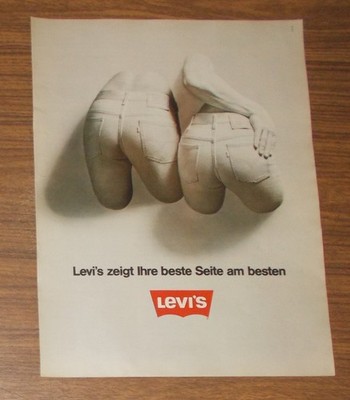 Seltene Werbung vintage LEVI'S Jeans zeigt ihre beste Seite am besten 1977