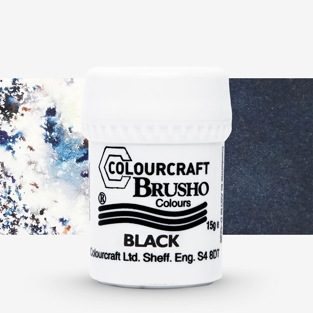 Brusho : Crystal Colours : Powder Paint : 15g : Black