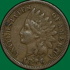 1886 Type 1 Indian Head Cent Extremely Fine XF Coin #33496