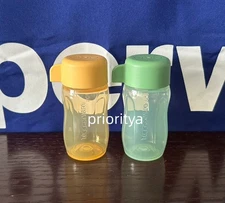 Tupperware Mini ECO Candy Snack Bottle 3oz / 90ml Set of 2 Yellow and Green New