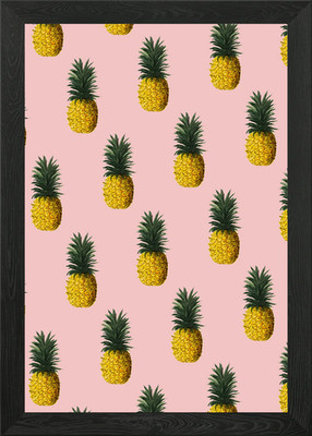 Ananas Muster III gerahmtes Wandbild Poster Leinwanddruck Bild