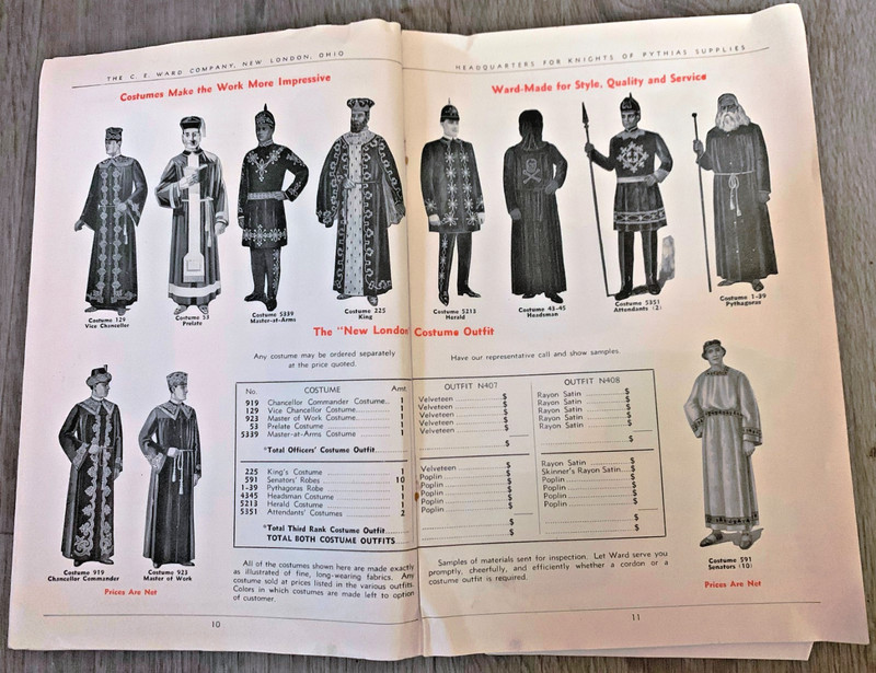 1954 KNIGHTS OF PYTHIAS Lodge Supplies Catalog