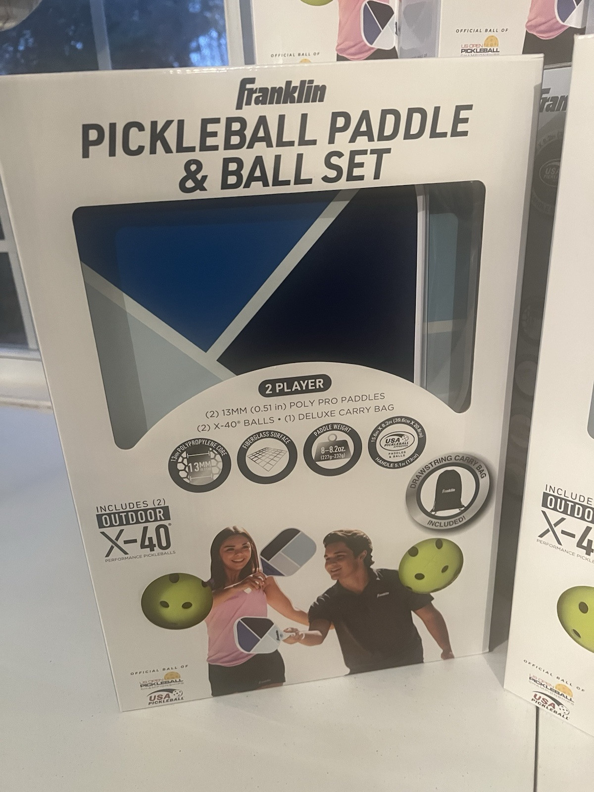 Franklin Sports 2-Player Pickleball Set with Fiberglass Paddles and Balls