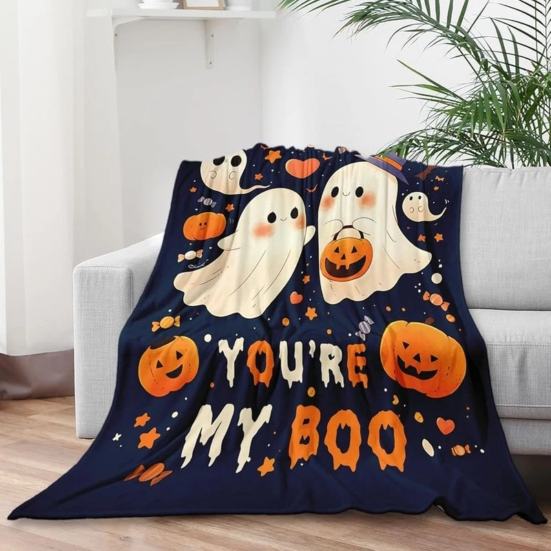 Halloween Ghost Throw Blanket for Couples