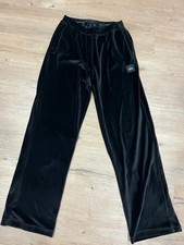 ALO Yoga Velour Wide Leg Lounge Pants Black Drawstring Size Small Soft Cozy