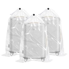 62 x 31 Inch Extra Large Clear Drawstring Plastic Bags, 3 Pack 4 Mil Dustproo...