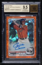 2020 Bowman Chrome Sapphire Edition Orange 12/25 Connor Cannon BGS 9.5 Auto w5p